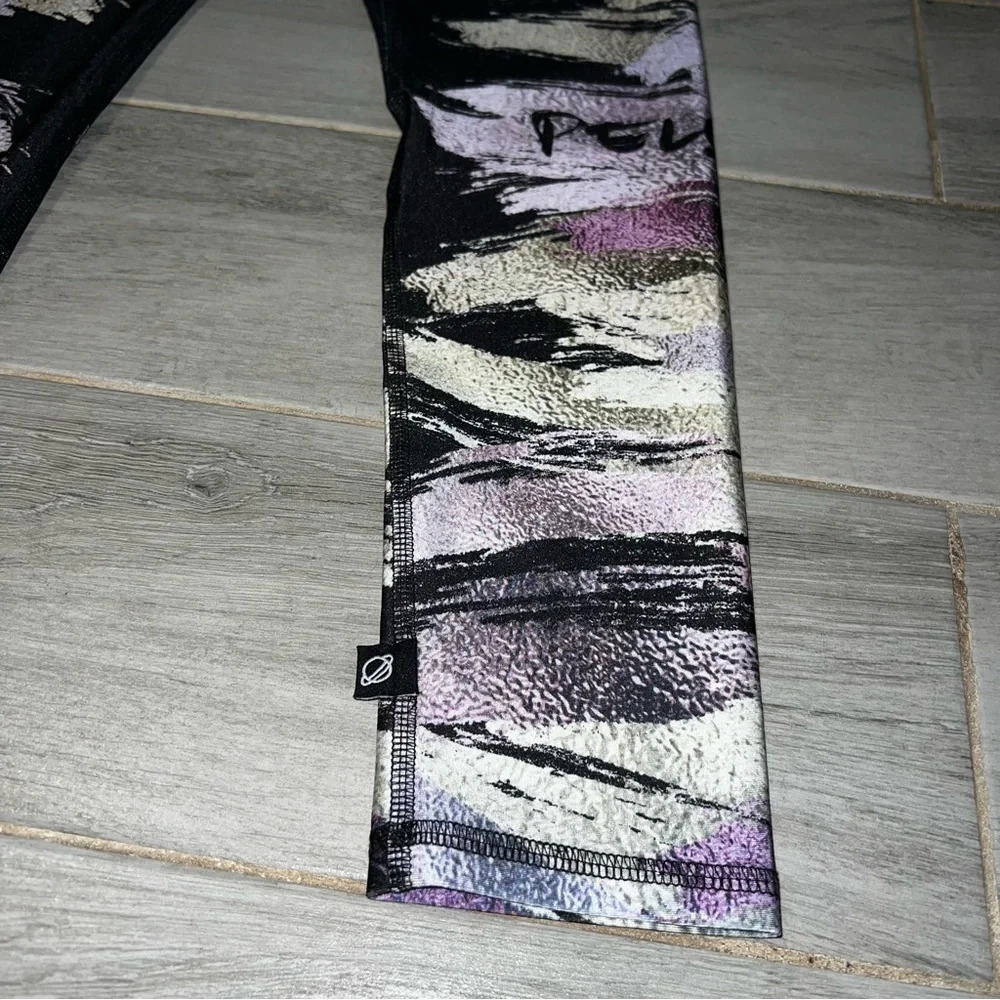 Terez x Peloton Black Colorful Spell Out Athletic Leggings, Women’s Size Small - Picture 2 of 8